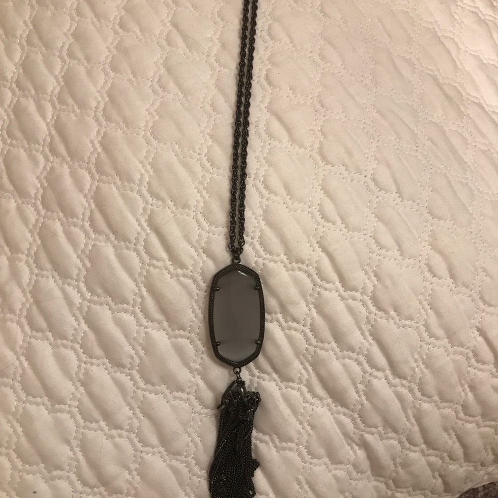 Kendra Scott Rayne Necklace- gunmetal/slate